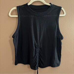 Lululemon Cinch Me Up Tank Top Black Pima Cotton Shirt Sleeveless Yoga Gym Run